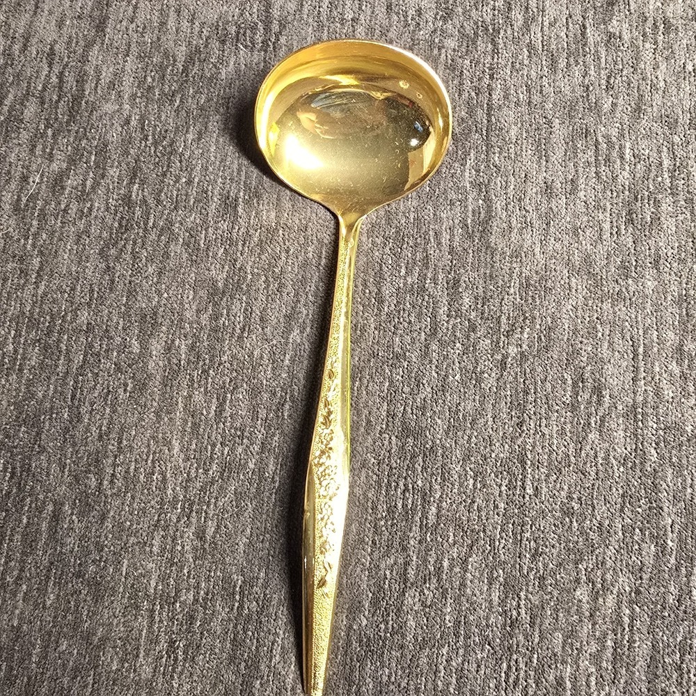 Vintage‎ JH Carlyle Golden Bouquet Gold Electroplate Gravy Ladle